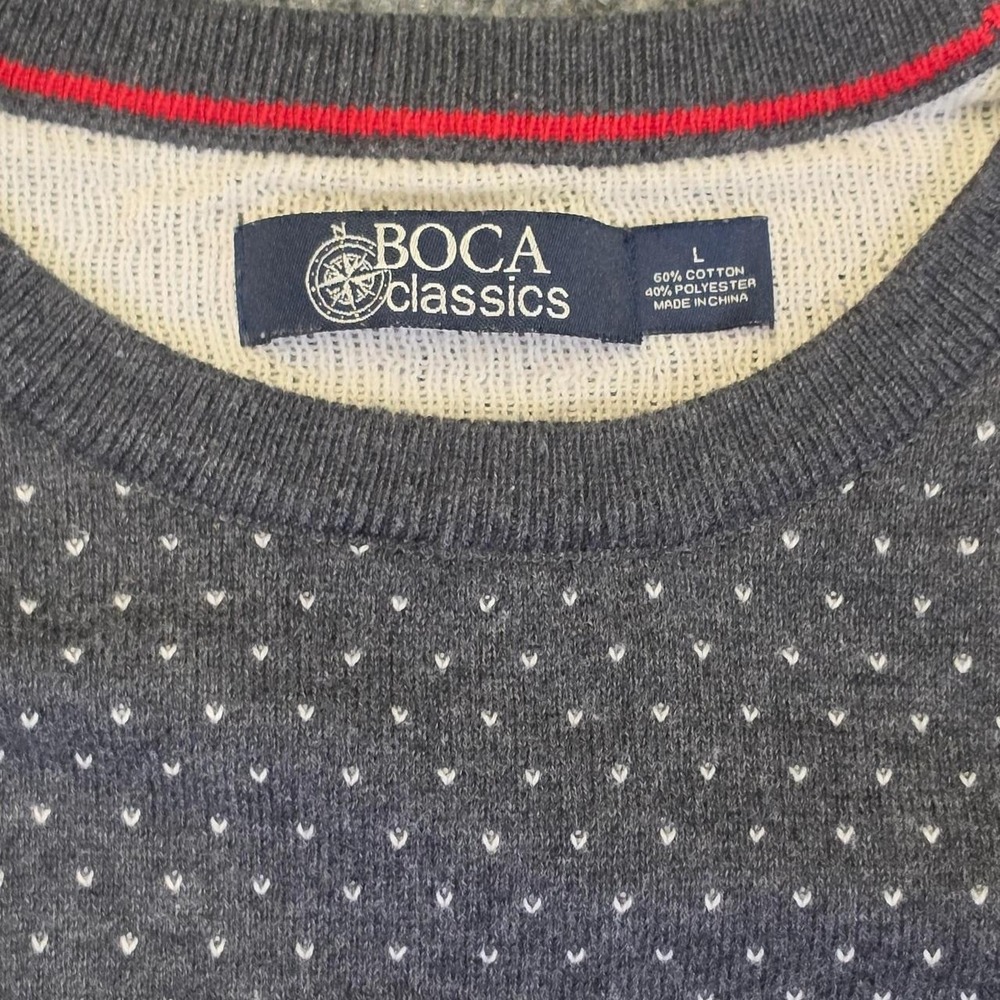 Boca Classics Gray Cotton & Polyester Knit Sweater. Size Large - Picture 2 of 6